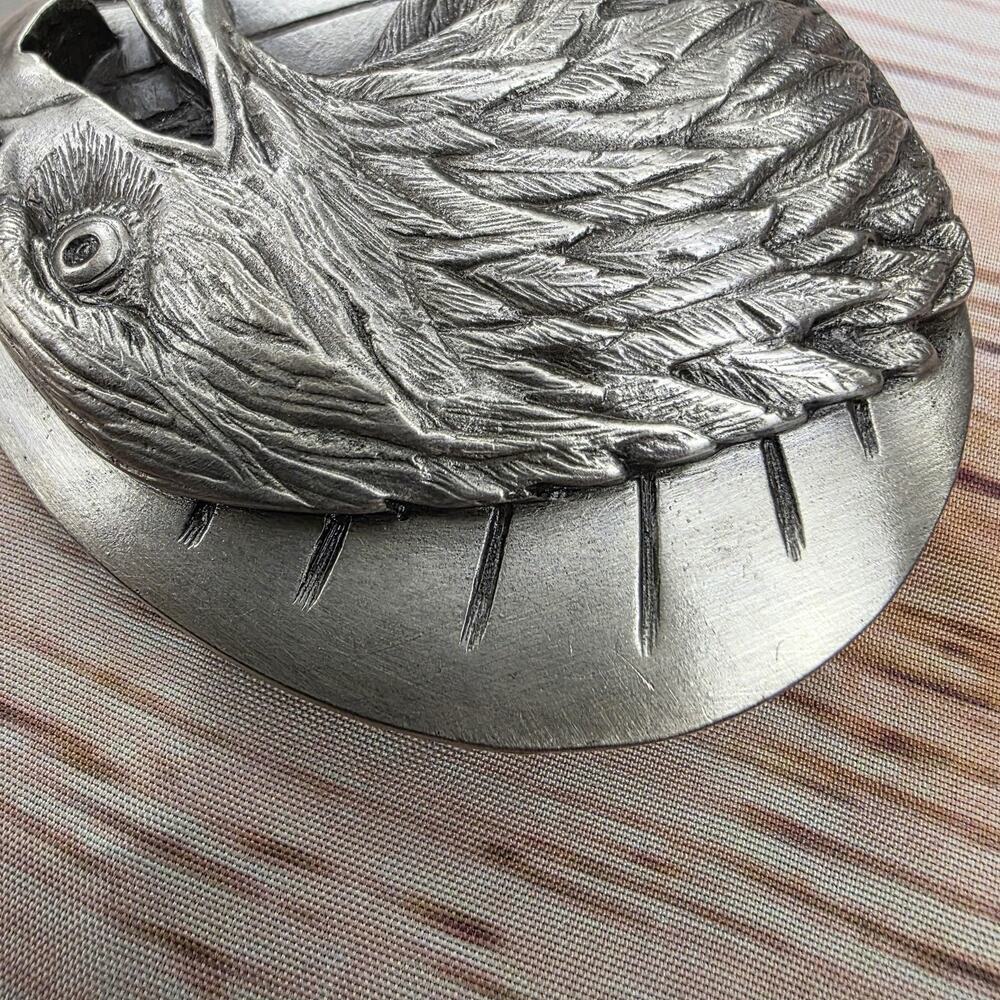 Vintage 1987 Siskiyou Buckle Co Bald Eagle Belt Buckle USA American Bird Steel - Picture 5 of 11